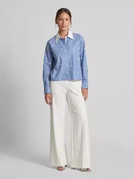 Блузка-рубашка с отделкой пайетками Luisa Cerano, синий