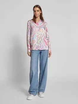 Блузка-рубашка с планкой на пуговицах Milano Italy, бежевый