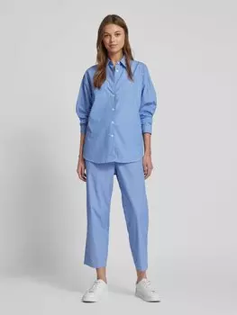 Блузка-рубашка с планкой на пуговицах модель 'ZATYBAY' American Vintage, синий