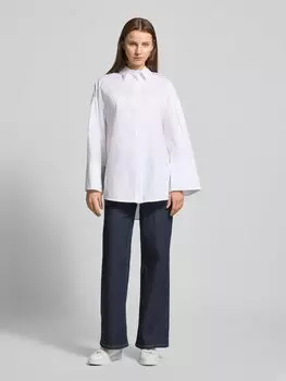 Блузка-рубашка с потайной застежкой на пуговицы, модель «SAPORE» MM, белый