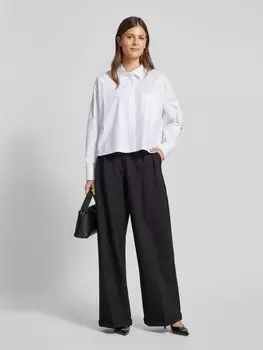 Блузка-рубашка с потайной застежкой на пуговицы Luisa Cerano, белый