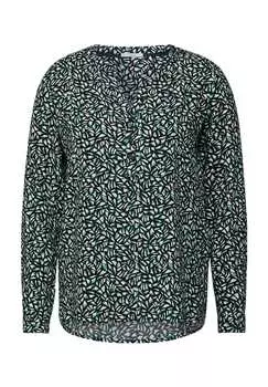 Блузка-Рубашка с разрезом по горловине Cecil, черный