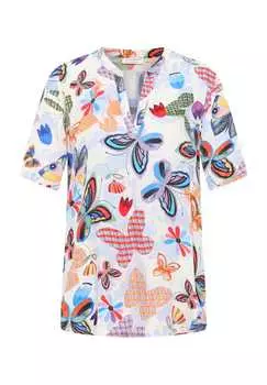 Блузка-Рубашка с разрезом по горловине Eterna, голубой