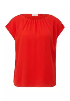 Блузка-рубашка, с рюшами, женская s.Oliver BLACK LABEL, красный