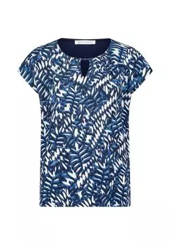 Блузка-рубашка с тканой отделкой BETTY & CO, темно-синий