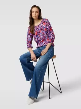 Блузка-рубашка с узором по всей поверхности Christian Berg Woman, фуксия