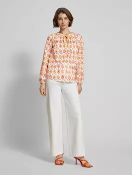 Блузка-рубашка с вырезом-замочной скважиной Emily Van den Bergh, оранжевый