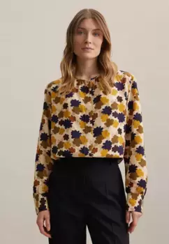 Блузка-рубашка seidensticker "Black Rose", с длинными рукавами и принтом вокруг шеи, цвет Ecru