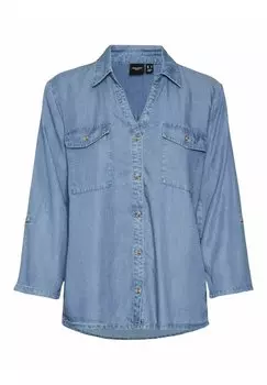 Блузка-рубашка SHIRT Vero Moda, цвет medium blue denim