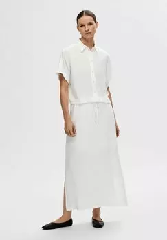 Блузка-рубашка Slfviva Noos Selected, белоснежная