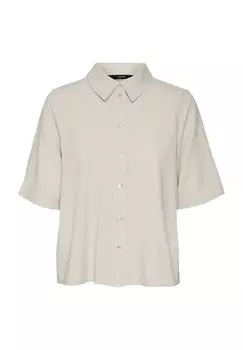Блузка-рубашка, содержание льняная, с рукавами до половины, женская VERO MODA, цвет Silver Lin