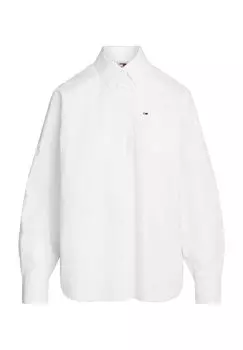 Блузка-рубашка, содержание льняная, воротник блузки, для женщин TOMMY Jeans, цвет Lxy Opal Green