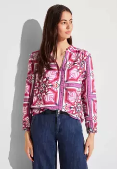 Блузка-рубашка STREET ONE с графическим узором, цвет Magnolia Pink