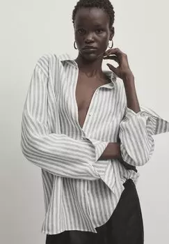 Блузка-рубашка STRIPED Massimo Dutti, цвет green