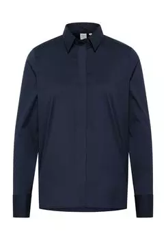 Блузка-рубашка СВОБОДНОГО ФИТА ETERNA, темно-синий