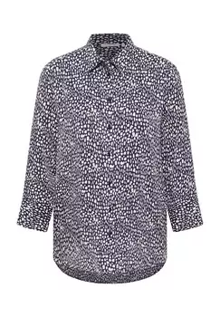 Блузка-рубашка СВОБОДНОГО ФИТА ETERNA, темно-синий