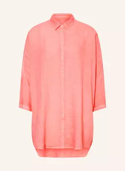 Блузка-Рубашка свободного кроя из льна с рукавами 3/4 120%Lino, розовый