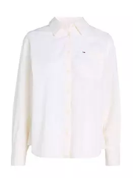 Блузка-Рубашка tjw льняная рубашка в свободную полоску с длинными рукавами Tommy Jeans, белый