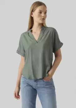 Блузка-рубашка Vero Moda "VMBEAUTY SS TOP GA NOOS", цвет Laurel Wreath