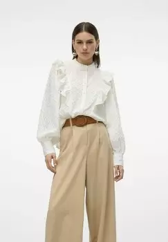 Блузка-рубашка Vmcira Vero Moda, белоснежная