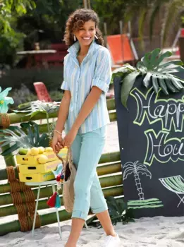 Блузка-рубашка в стиле casual Casual Looks, цвет Mint-Gestreift