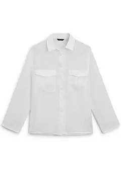 Блузка-рубашка WITH POCKETS Massimo Dutti, цвет white