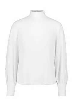 Блузка-рубашка, воротник стойка, женская zero, кремовый