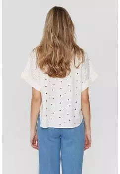 Блузка-рубашка, вырез, женская Nmph, цвет Cloud Dancer