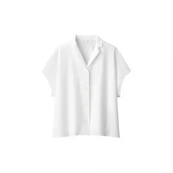 Блузка-рубашка женская Muji с короткими рукавами, черный