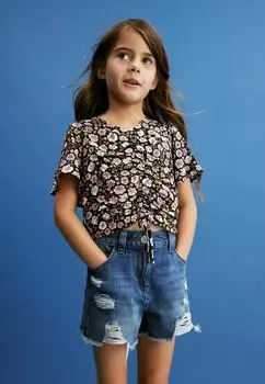 Блузка Ruched Regular Fit Next, цвет black ditsy