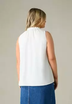 Блузка Ruffle Neck Live Unlimited London, кремовый