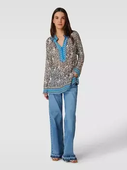 Блузка с анималистичным принтом MINT & MIA, черный