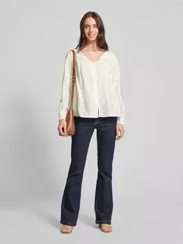 Блузка с ажурной вышивкой модель «Лилиана» moves, белый