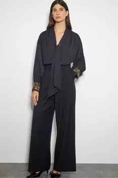 Блузка с бантом от Ann pussybow Monsoon, черный