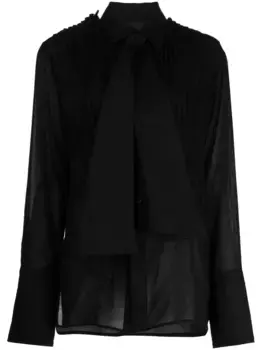 Блузка с бантом Yohji Yamamoto, черный