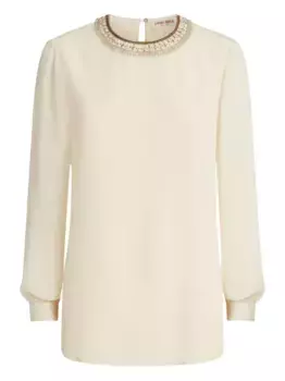Блузка с бисером Emporio Sirenuse, нейтральный
