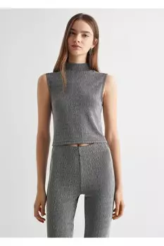 Блузка с блестящим эффектом Mango, черный