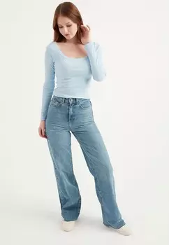 Блузка с большим воротником Tbn, голубой