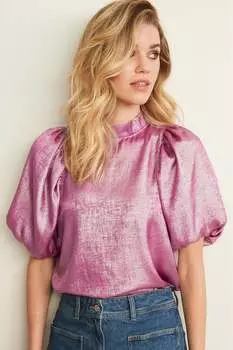 Блузка с большими рукавами Next, розовый