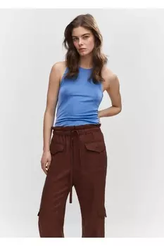 Блузка с бретелями Mango, синий