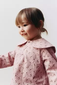 Блузка с цветочным микро-шнуром ZARA, бледно-розовый