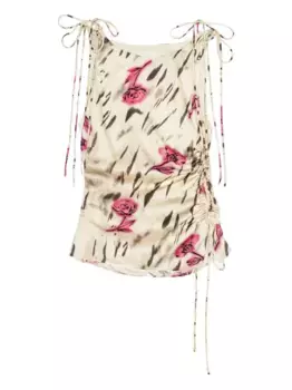 Блузка с цветочным принтом GANNI, нейтральный