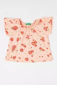 Блузка с цветочным принтом и рукавами реглан United Colors Of Benetton, красный