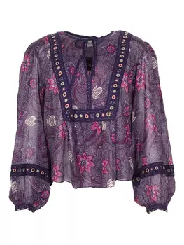 Блузка с цветочным принтом MARANT TOILE, фиолетовый
