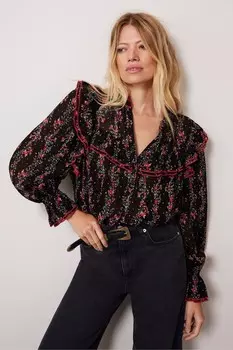 Блузка с цветочным принтом Mint Velvet, красный