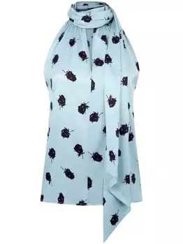 Блузка с цветочным принтом Nina Ricci, синий