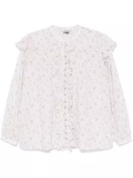 Блузка с цветочным принтом PNK, белый