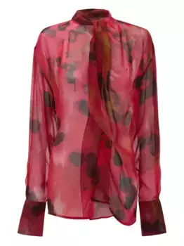 Блузка с цветочным принтом VICTORIA BECKHAM, розовый