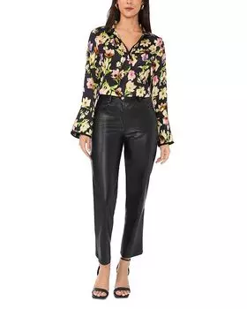 Блузка с цветочным принтом VINCE CAMUTO, черный