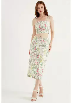 Блузка с цветочным узором Herita, бежевый